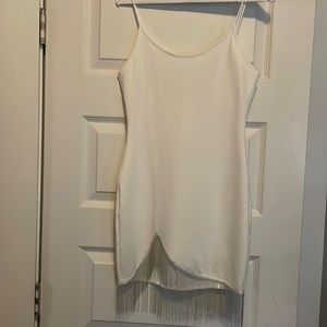 White dress with fringe
